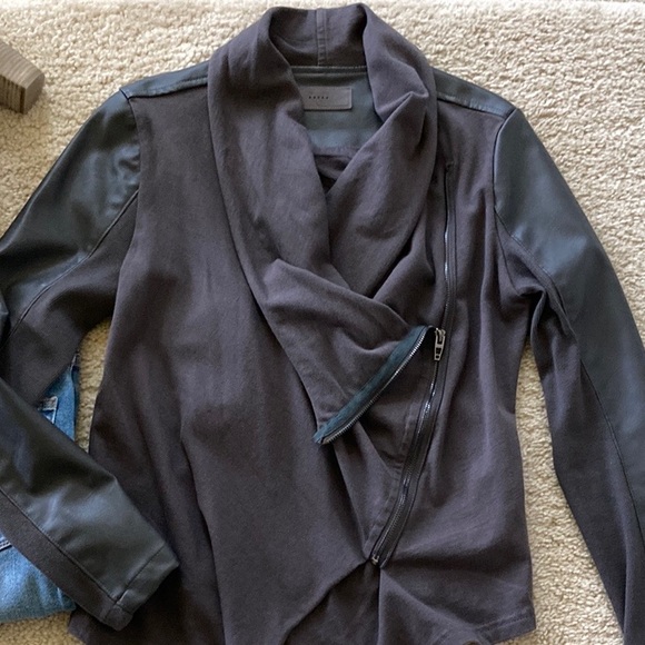 Blank NYC Mixed Media Drape Front Moto Jacket - Picture 2 of 9